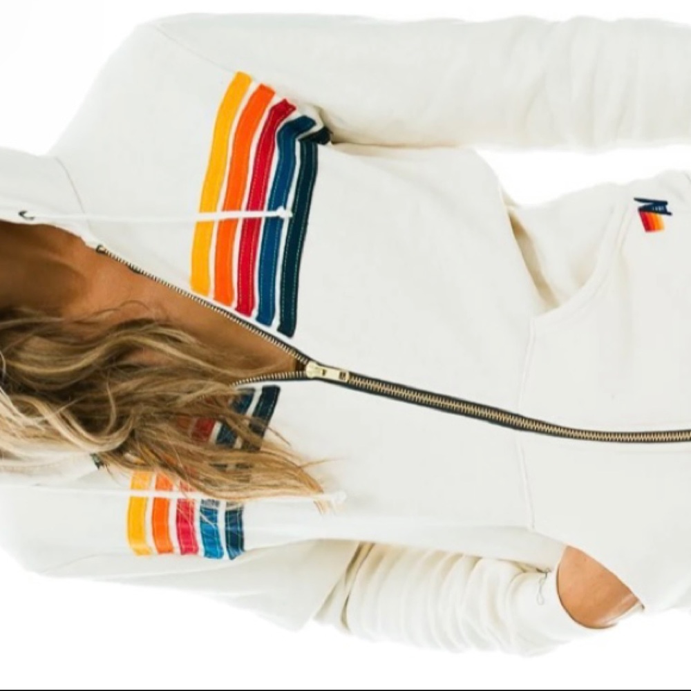 Aviator nation zip up off white